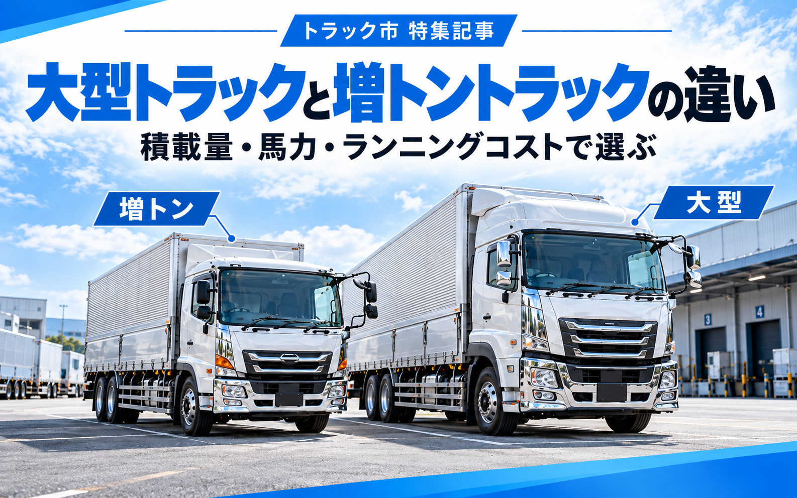 大型トラックと増トントラックの違い 積載量・馬力・ランニングコストを比較