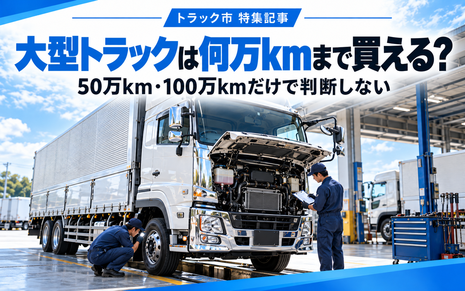 中古大型トラックの走行距離 50万km・100万kmだけで判断しない選び方