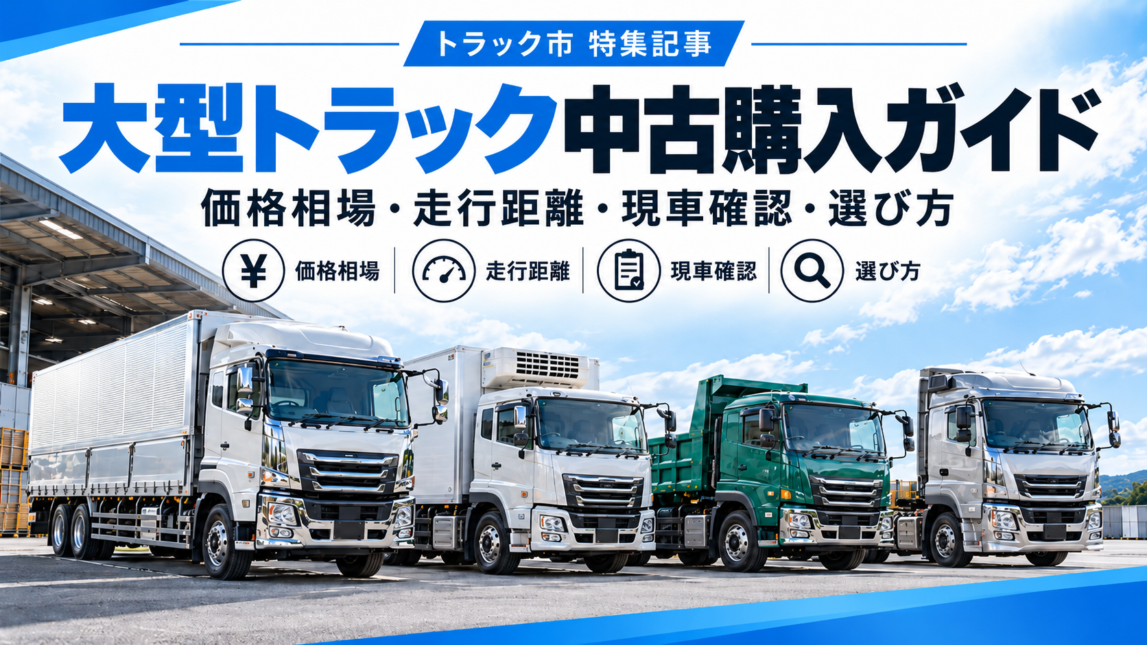 中古大型トラック購入ガイド｜価格相場・走行距離・選び方・増トン比較