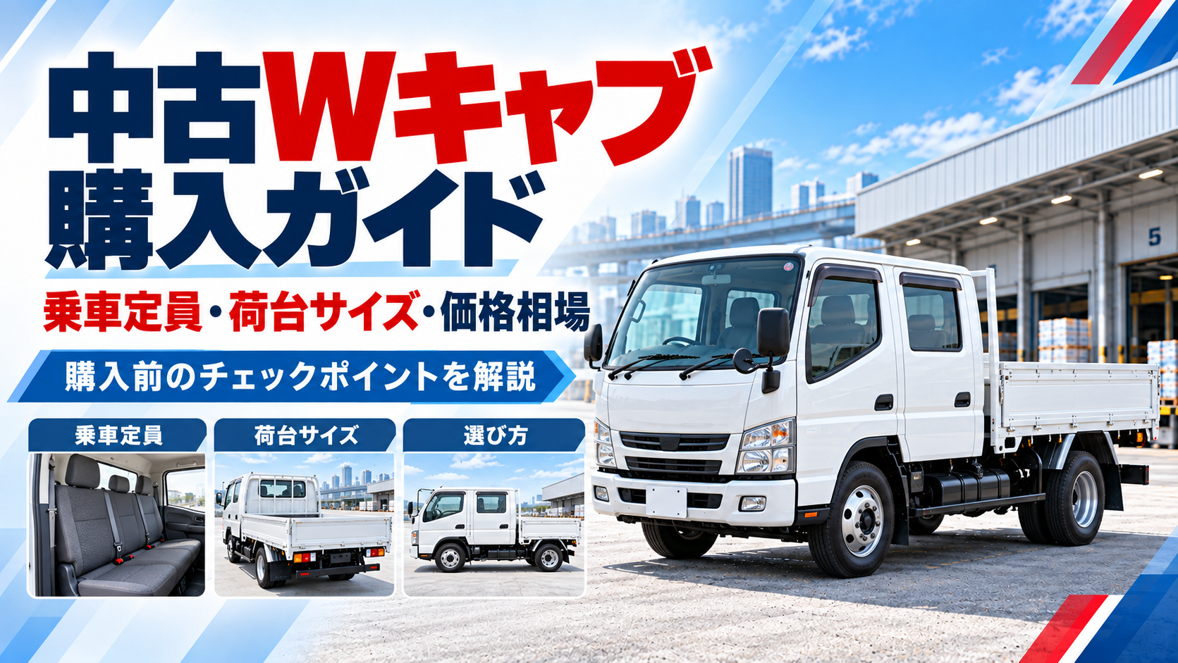 中古Wキャブ購入ガイド｜乗車定員・荷台サイズ・価格相場