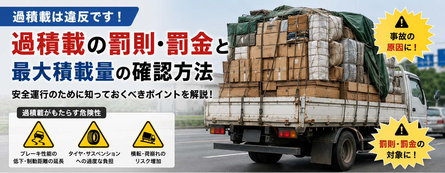 トラックの過積載は何が問題？罰則・罰金・点数と最大積載量の確認方法を解説