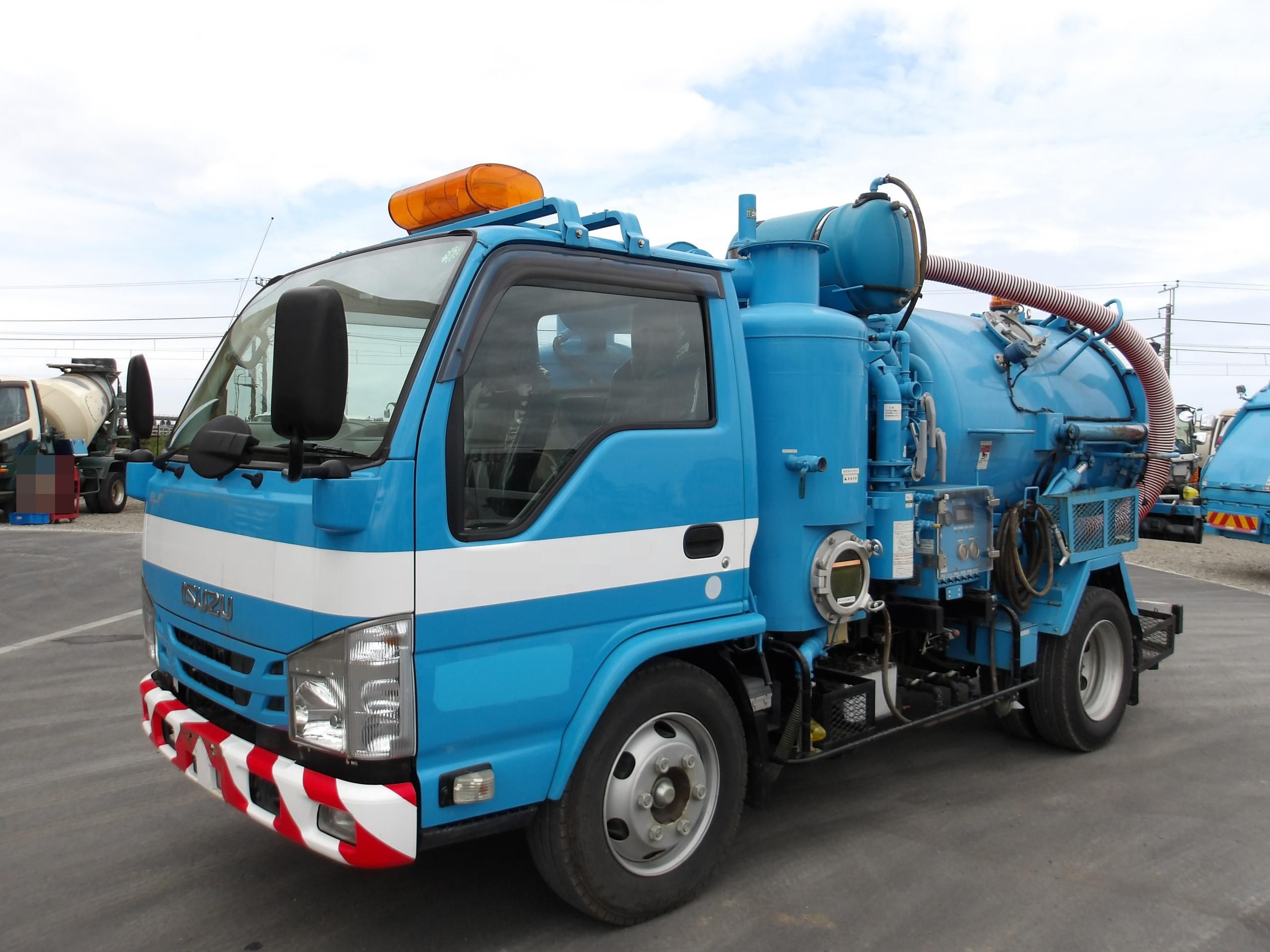 LANDKING トラックモデル 青 いすゞ エルフトラック ダンプ TKG－NKS85AD 新明和工業の