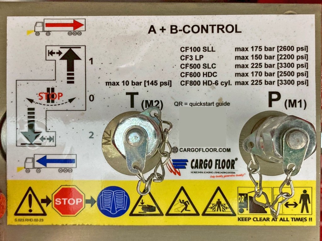 ムービングフロアー操作レバーの説明図です。|三菱 スーパーグレート 2KG-FS70HZの写真34