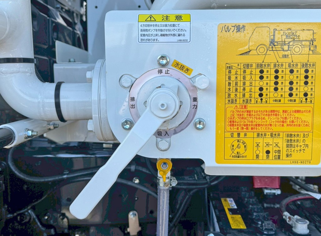 排出・停止・重力・吸入の切り替えバルブです。|日野 デュトロ 2KG-XZU700M(2WD)の写真13
