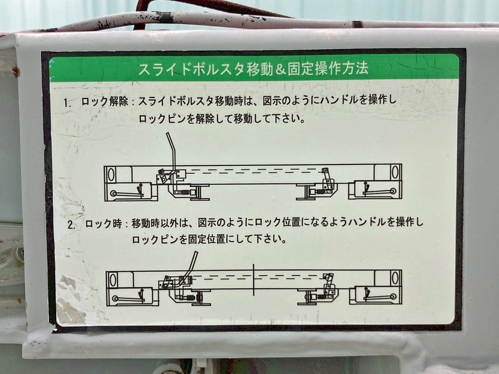 スライドボルスタの移動 及び 固定方法の説明図です。|フルハーフ KFKGG340S改の写真35