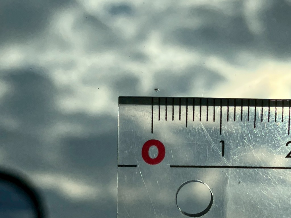 フロントガラスに飛び石があります。|日野 デュトロ 2KG-XZU675T(4WD)の写真14