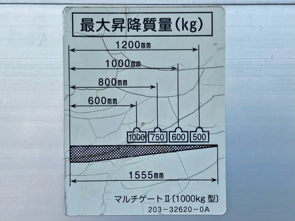 ゲートの能力は1トンです。|三菱 スーパーグレート QPG-FS64VZの写真20