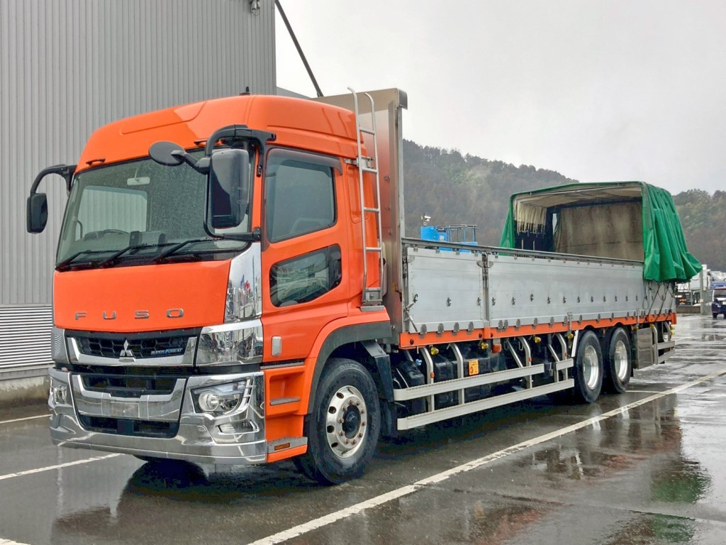 幌を後方に寄せた状態です。|三菱 スーパーグレート 2PG-FU75HZの写真2