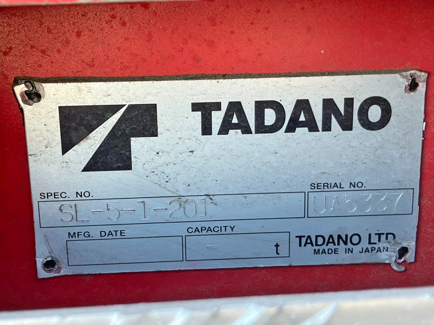 上物のプレートです。|日野 レンジャー TKG-FD7JKAA(2WD)の写真28