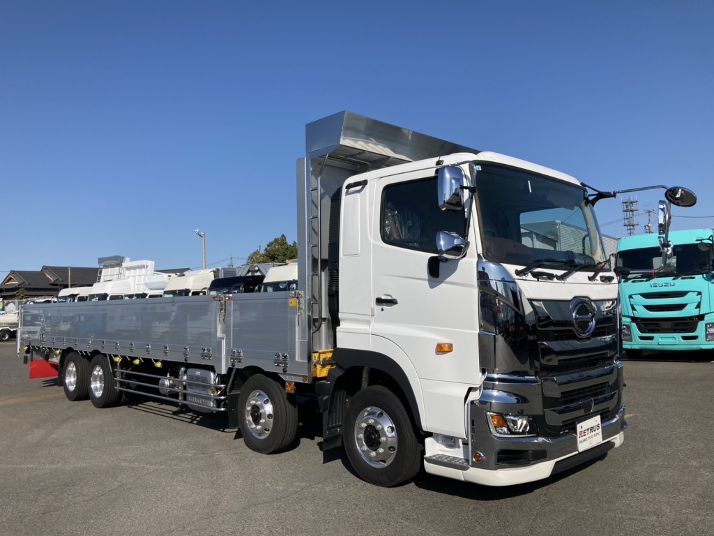 未使用現行型の4軸低床アルミホール付き平ボデーです。|日野 プロフィア 2KG-FW1AHC(8x4)の写真2