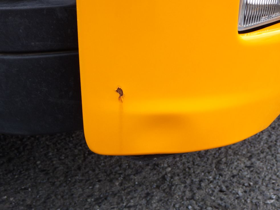 フロントバンパーの両サイドに軽いキズ・サビ・ヘコミがあります。|いすゞ フォワード 2RG-FRR90S2(2WD)の写真26