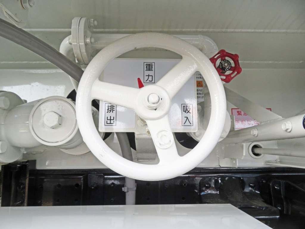 排出・吸入・重力の切り替えハンドルです。|日野 デュトロ 2KG-XZU600E(2WD)の写真18