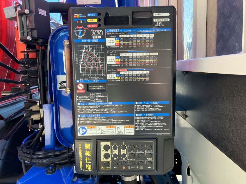 クレーンの操作パネルの状態です。|日野 デュトロ 2RG-XZU712M(2WD)の写真15
