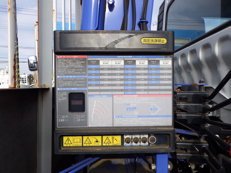 空車時定格荷重及び作業半径ー揚程図です。|三菱 ファイター 2KG-FK71F(2WD)の写真13