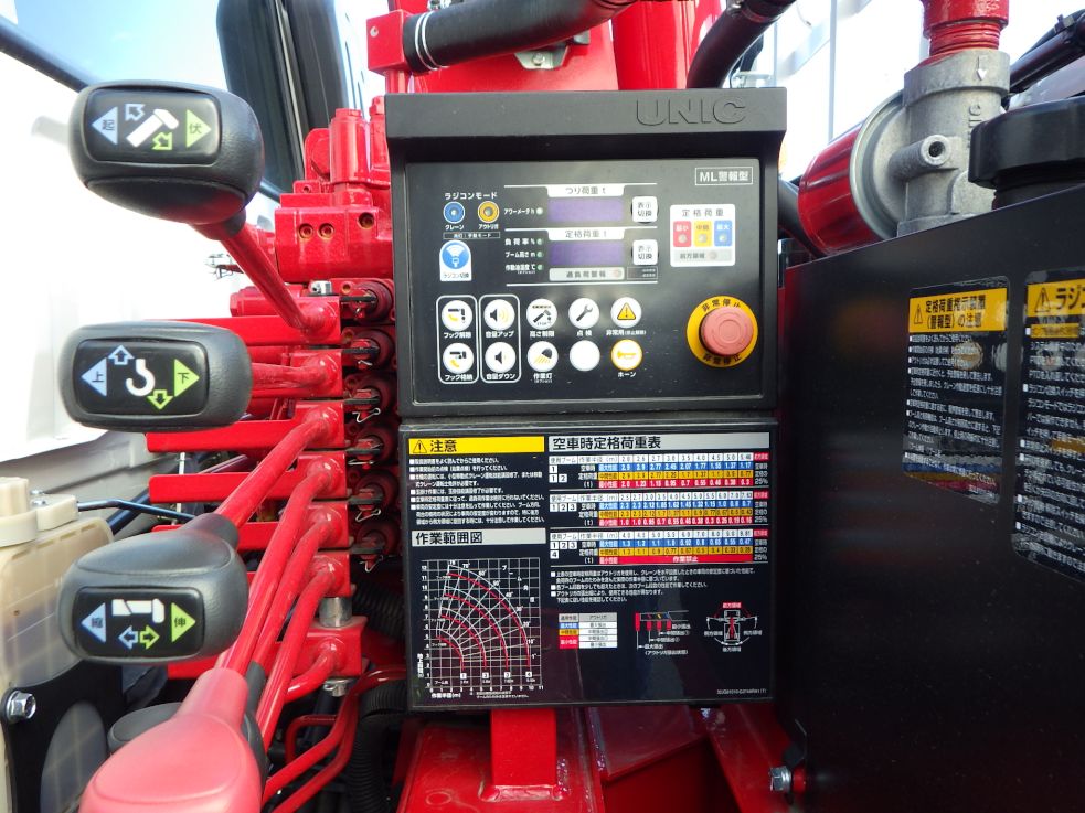 空車時定格荷重及び作業半径ー揚程図です。|三菱 ファイター 2KG-FK62FZの写真20