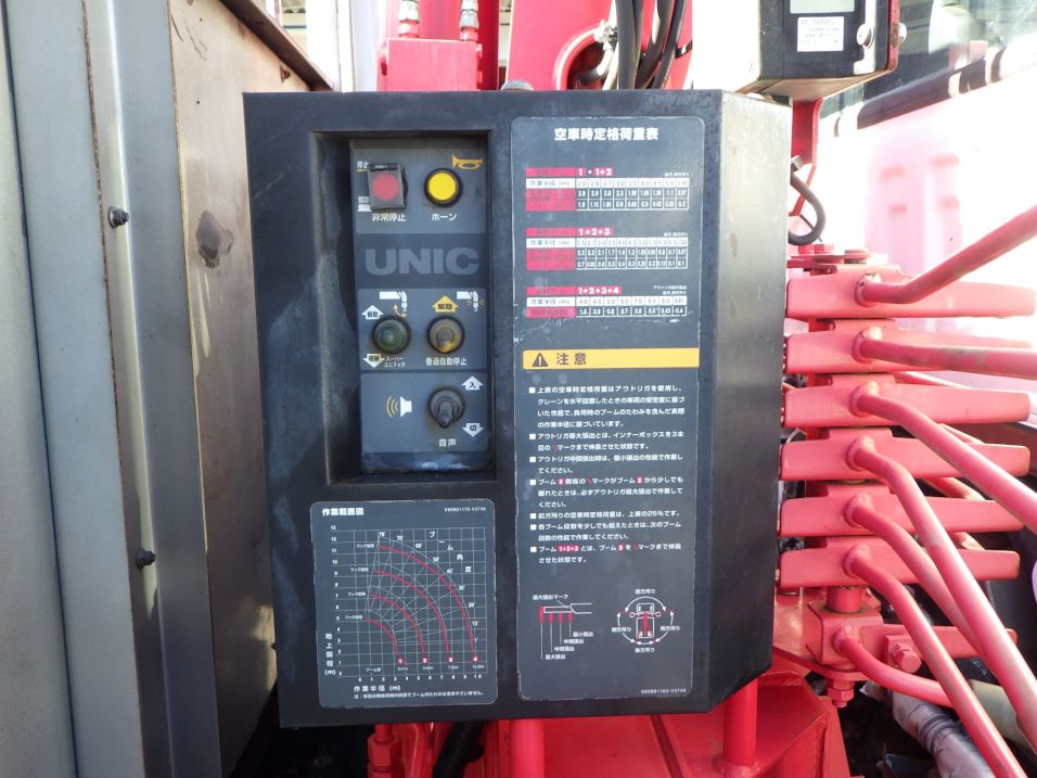 空車時定格荷重及び作業半径ー揚程図です。|いすゞ フォワード TKG-FRR90S2(2WD)の写真13