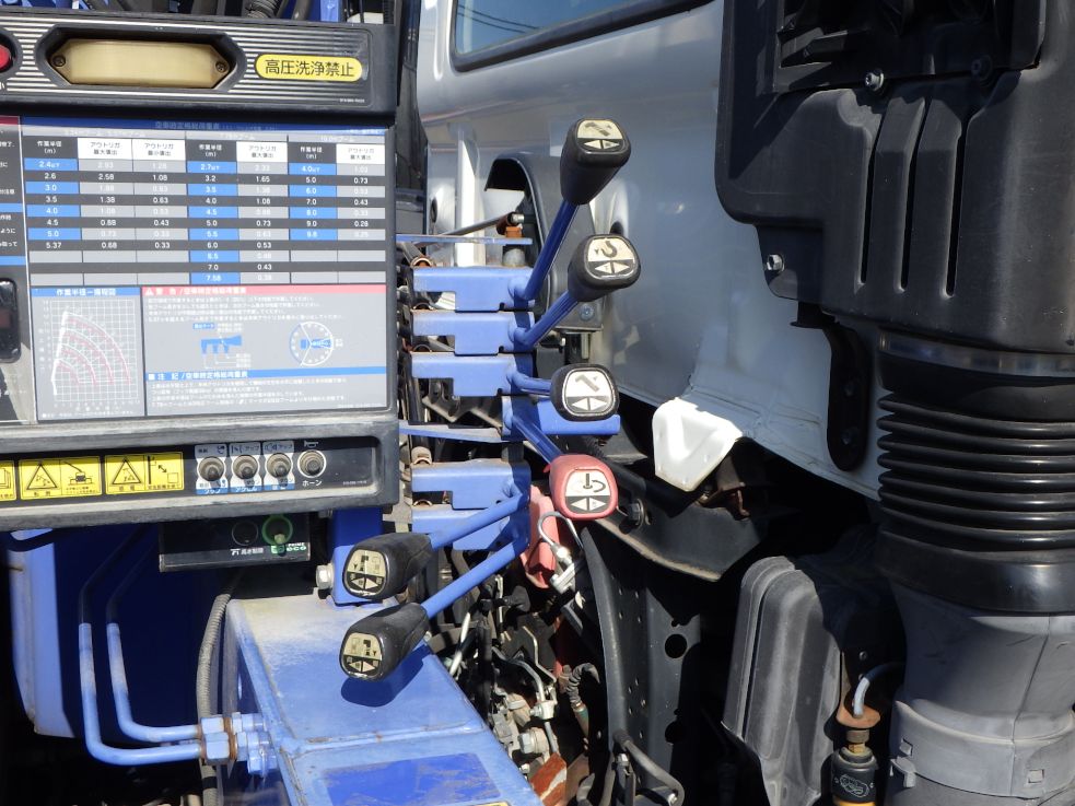 クレーンの操作レバーです。|日野 レンジャー TKG-FC9JKAP(2WD)の写真12