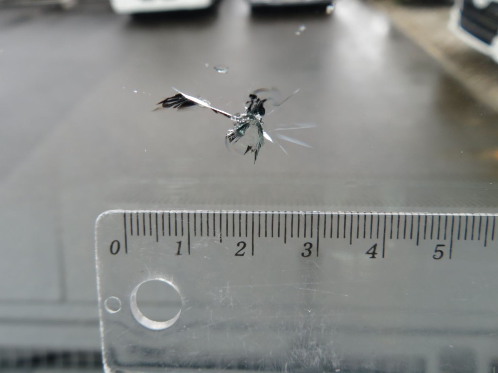 フロントガラス運転席側に飛び石跡があります。|いすゞ フォワード 2RG-FRR90T2(2WD)の写真13