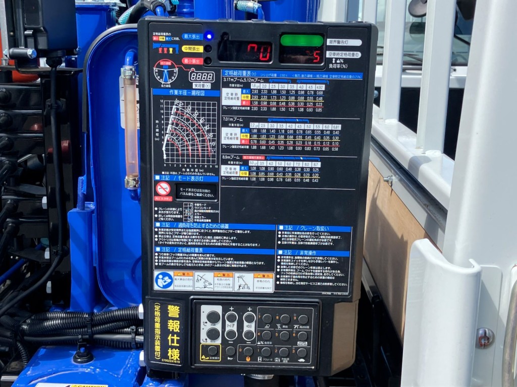 クレーンの操作パネルです。|三菱 キャンター 2PG-FEB90(2WD)の写真12