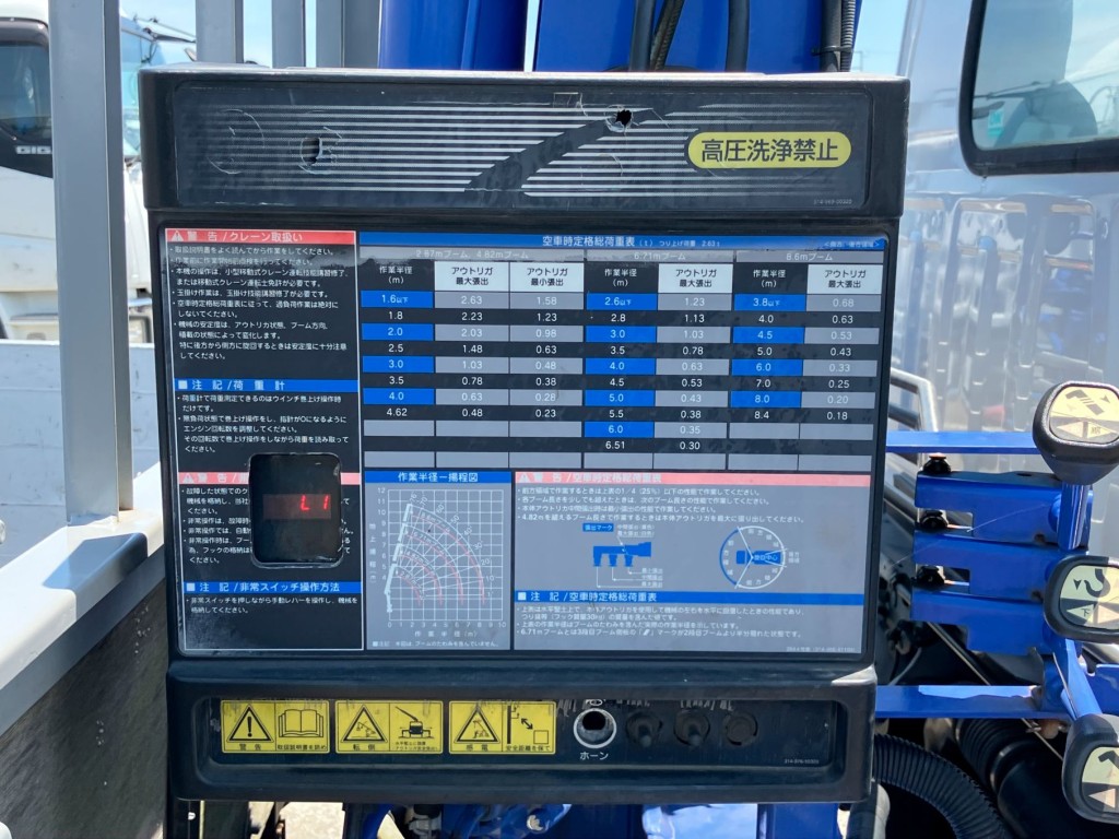 クレーンの操作パネルです。運転席側|いすゞ エルフ TPG-NKR85AR(2WD)の写真16