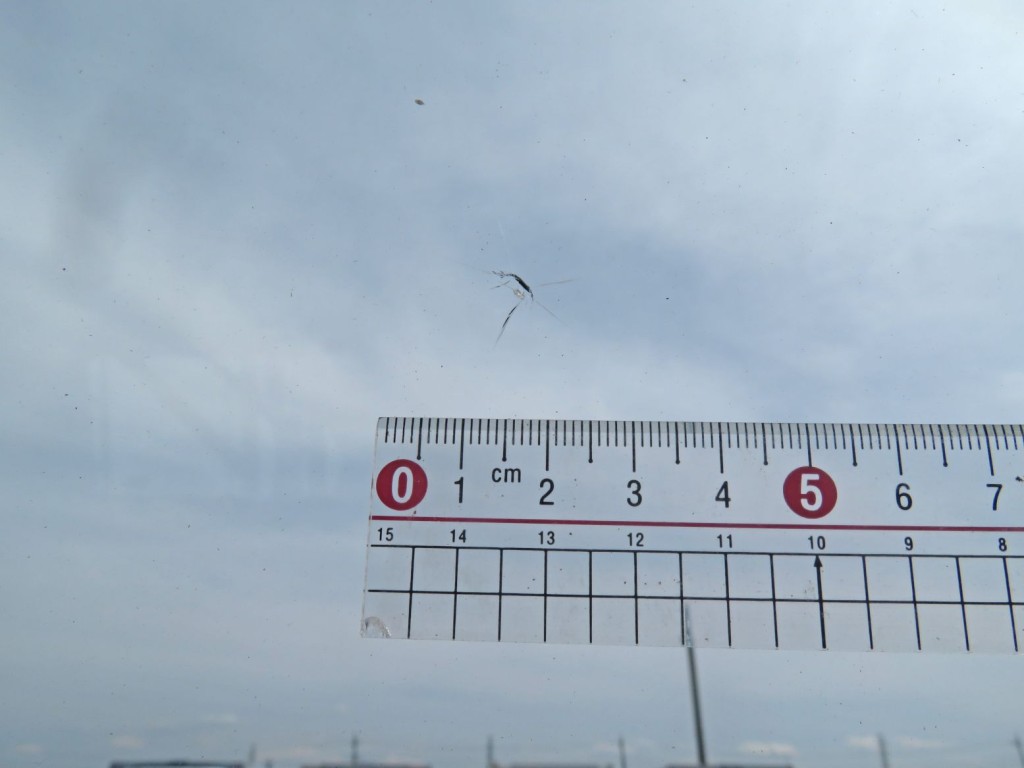 フロントガラスに飛び石跡があります。|日野 プロフィア 2DG-FS1AJAの写真20