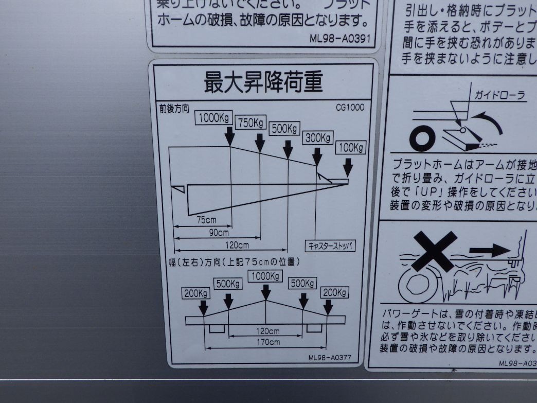 ゲートの能力です。|UDトラックス クオン 2PG-CG5CAの写真13