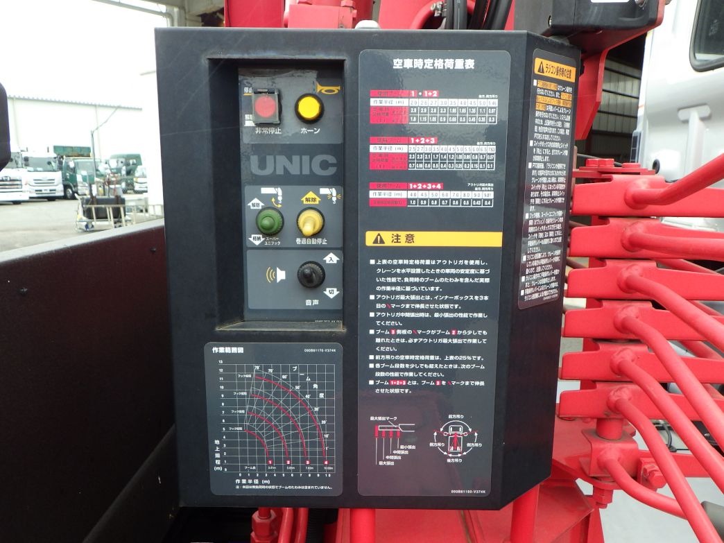 空車時定格荷重及び作業半径ー揚程図です。|日野 レンジャー TKG-GC7JKAAの写真18