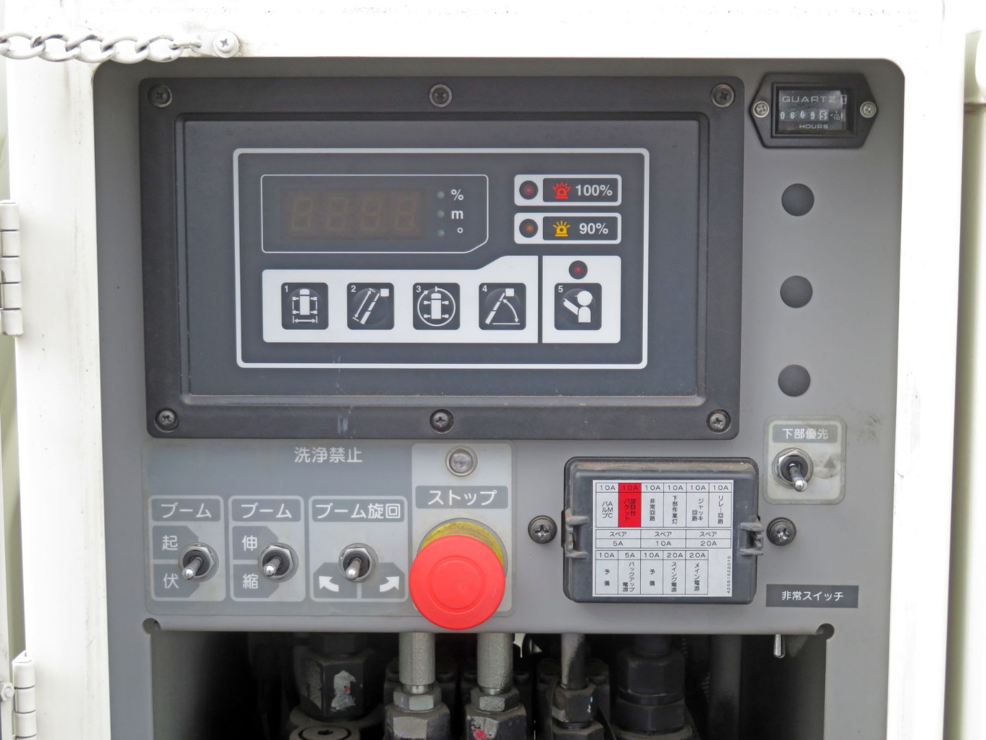 上物の操作スイッチです。|日野 デュトロ TPG-XZU600X(2WD)の写真9