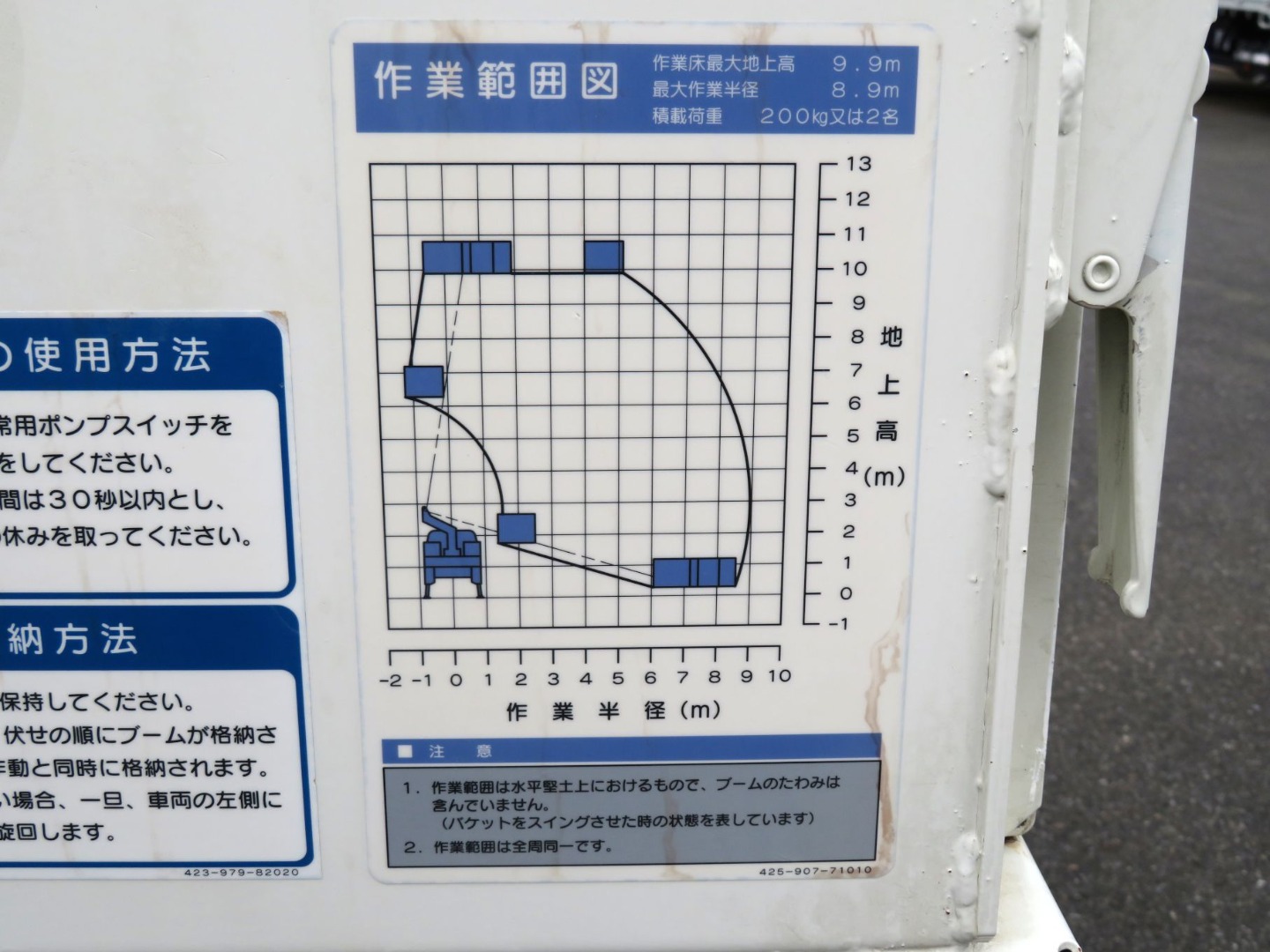 作業範囲図です。|日野 デュトロ TPG-XZU600X(2WD)の写真11
