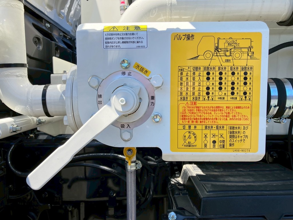 排出・停止・重力・吸入の切り替えバルブです。|日野 デュトロ 2KG-XZU700M(2WD)の写真14