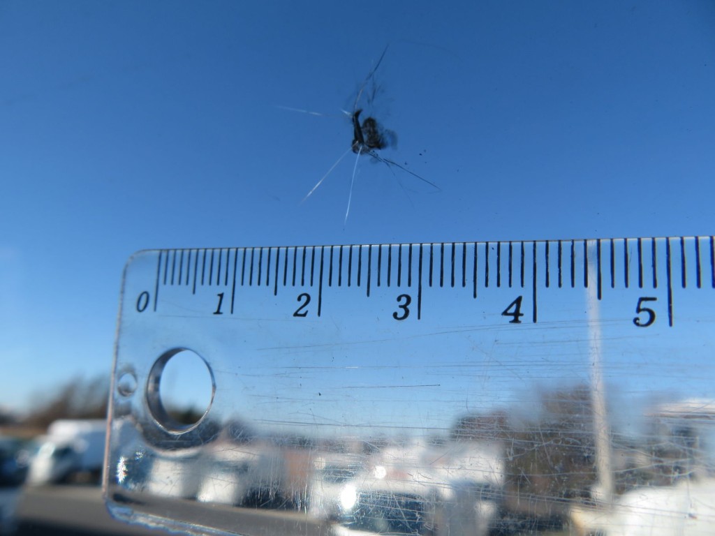 フロントガラス中央上部に飛び石跡があります。|三菱 スーパーグレート QKG-FV50VXの写真26