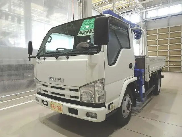 お問合せ管理No.E533　H23 エルフ 2t 高床 標準セミロング タダノ3段クレーン付|いすゞ エルフ SKG-NKR85R(2WD)の写真1