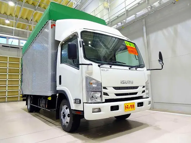 お問合せ管理No.F350 H30 エルフ 3t 4WD FFL ワイド超ロング オープントップアルミバン リア幌カーテン式|いすゞ エルフ TPG-NPS85AN(4WD)の写真2