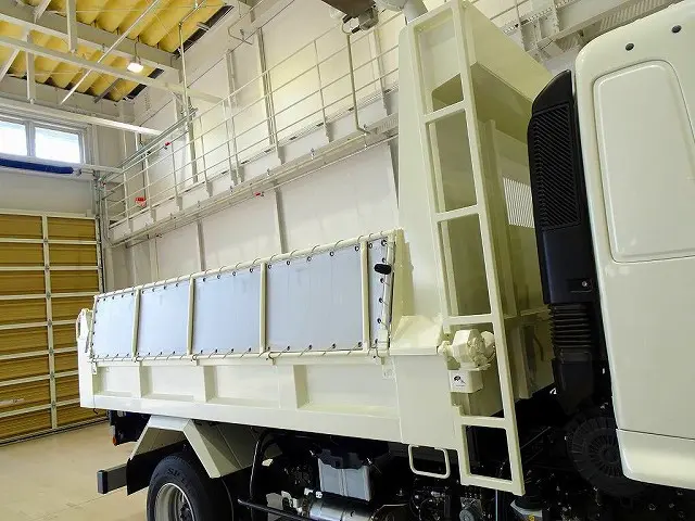 荷台内寸：340×205×32　新明和/DR4-0003SY　自動シート付(50cm)　リアアオリピン差し加工　リアダム加工　左右プロテクター延長加工/左右はしご付|日野 レンジャー 2PG-FD2ABA(2WD)の写真25