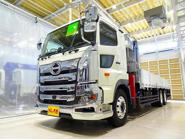 お問合せ管理No.E170　R5 プロフィア 12.2t 3軸 2デフ アルミブロック ユニック4段クレーン付 380ps|日野 プロフィア 2DG-FS1AHC(6x4)の写真1