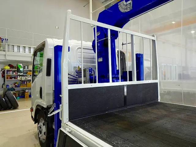 荷台内寸：367×210×40　三方開　床板アピトン張替え　横ねた17本(チャンネル増し4本)　リアブル積み加工　リアアオリ支柱脱着可　タダノ4段 2.9t吊りセルフクレーン付|いすゞ エルフ TPG-NPR85YN(2WD)の写真26
