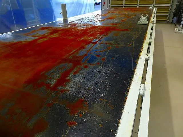 荷台内寸:824×236×40 五方開 ステンレス製アオリパネル 左右セイコーラック2対 左右アオリ中間/リア支柱脱着可 床/前立て鳥居鉄板張り 横ねた28本 ユニック5段 2.9t吊りクレーン付|三菱 スーパーグレート 2KG-FS70HZ(8x4)の写真30