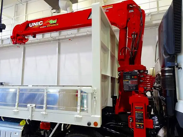 ユニック5段 2.9t吊り URG505 R5年製新品クレーン ラジコン/フックイン付 高さ制限/未格納警報装置 ML警報型|三菱 スーパーグレート 2KG-FS70HZ(8x4)の写真31