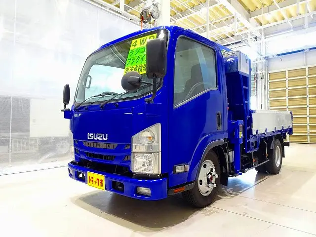 お問合せ管理No.E956 H28 エルフ 2t 4WD(切替式) 高床 標準セミロング アルミブロック タダノ4段クレーン付|いすゞ エルフ TPG-NMS85AN(4WD)の写真1