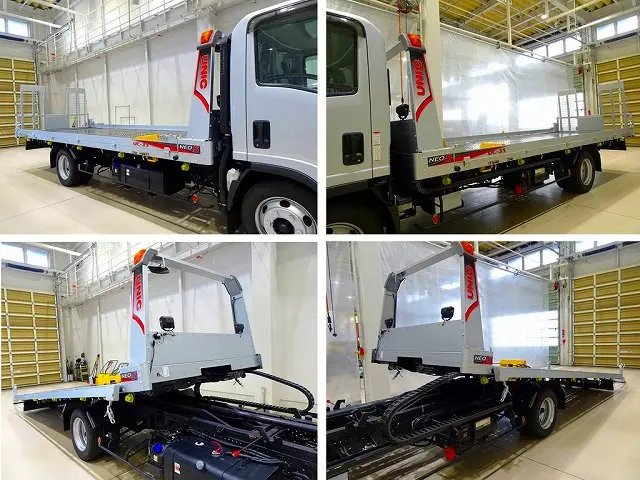 荷台内寸:567×216×10 ユニック/Neo5 ラジコン/ウインチ付 左右アオリ開閉式 油圧テールゲート 床フック12個 荷台タイヤ止め2個 作業灯2個 大型ミラー1個 荷締めワイヤーガチャ2個|いすゞ エルフ 2RG-NPR88AN(2WD)の写真30