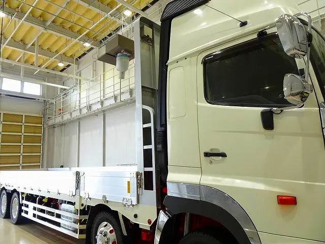 荷台内寸:955×240×38 山田車体工業 七方開 アルミアオリ 支柱脱着可 ステンレスヒンジ 床フック15対 落とし込みフック9対 前立てアルミ縞鋼板張り/LED作業灯2個|日野 プロフィア 2DG-FW1EHJ(8x4)の写真19