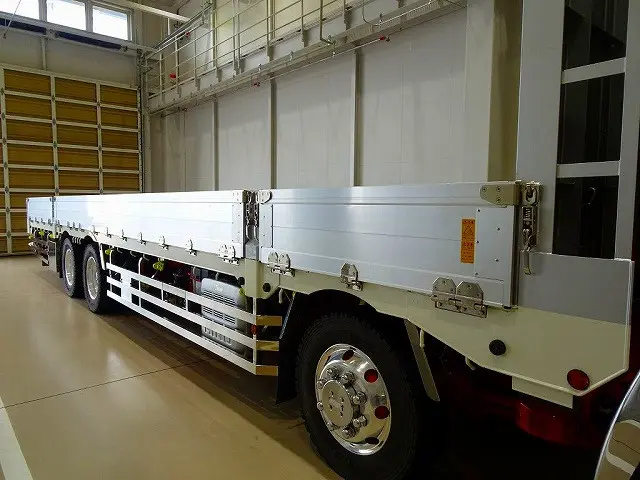荷台内寸:955×240×38 山田車体工業 七方開 アルミアオリ 支柱脱着可 ステンレスヒンジ 床フック15対 落とし込みフック9対 前立てアルミ縞鋼板張り/LED作業灯2個|日野 プロフィア 2DG-FW1EHJ(8x4)の写真20