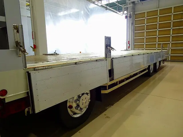 荷台内寸:955×240×38 山田車体工業 七方開 アルミアオリ 支柱脱着可 ステンレスヒンジ 床フック15対 落とし込みフック9対 前立てアルミ縞鋼板張り/LED作業灯2個|日野 プロフィア 2DG-FW1EHJ(8x4)の写真28