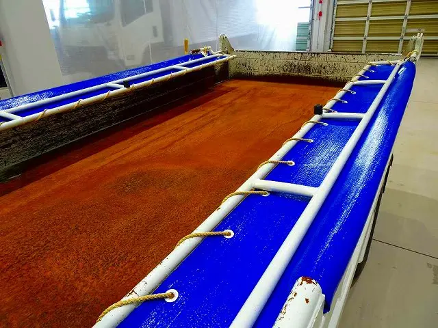 荷台内寸:305×159×28 新明和/DR2-0110SY 三方開 手動コボレーン付(33cm)|日野 デュトロ 2KG-XZC600T(2WD)の写真27