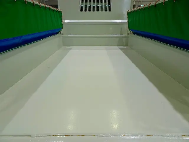 荷台内寸：287×159×32　新明和/DRF2-0110SY　リア一方開　Lゲートダンプ　自動シート付(48cm)　前立てプロテクターアングル補強加工|いすゞ エルフ SKG-NKR85AN(2WD)の写真19