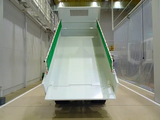 荷台内寸：287×159×32　新明和/DRF2-0110SY　リア一方開　Lゲートダンプ　自動シート付(48cm)　前立てプロテクターアングル補強加工|いすゞ エルフ SKG-NKR85AN(2WD)の写真26