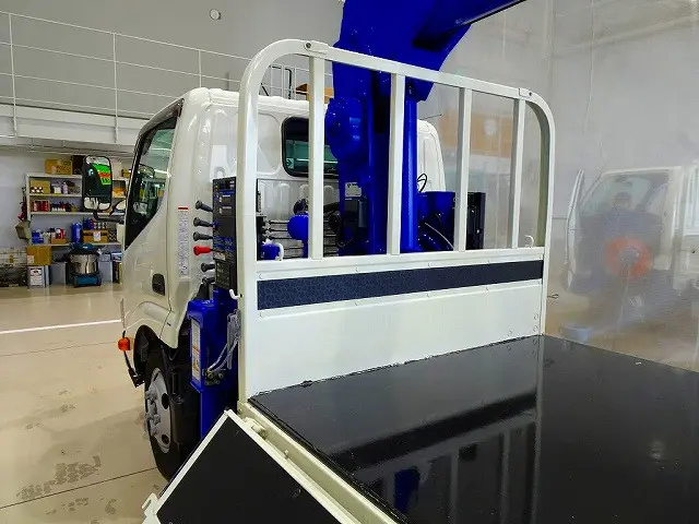 荷台内寸:246×161×37 三方開 床鉄板張り 左右セイコーラック ロープ穴3対 タダノ3段 2.5t吊りクレーン付|日野 デュトロ 2KG-XZU605M(2WD)の写真23