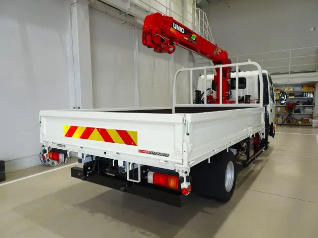 お問合せ管理No.E804　R6 デュトロ 3t 4WD(切替式) 高床 ワイドロング ユニック4段クレーン付 未使用車|日野 デュトロ 2DG-XZU775M(4WD)の写真3