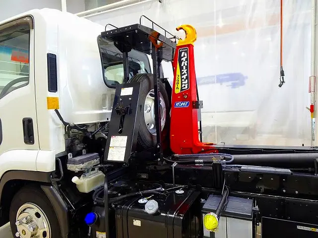 フックロール 極東開発/JM04-55-C 脱着式コンテナ車 上物スイッチキャブ室内(室内操作のみ) LED作業灯1個|いすゞ フォワード 2RG-FRR90S2(2WD)の写真29