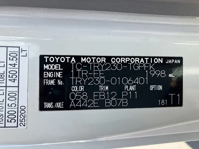 トヨタ トヨエース TC-TRY230(2WD)の写真43